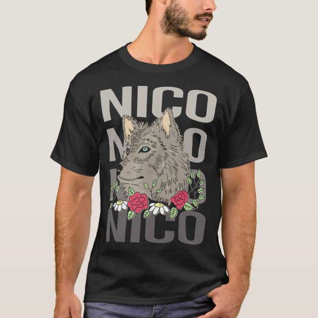 Wolf Head - Nico Name T-Shirt (Front)