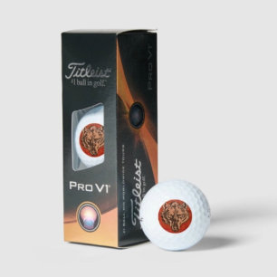 Wolf Head on Red  Golf Balls
