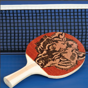 Wolf Head on Red
Ping Pong Paddle