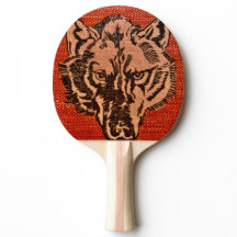 Wolf Head on Red
Ping Pong Paddle