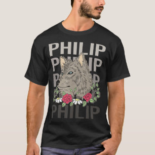 Wolf Head - Philip Name T-Shirt