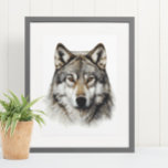 Wolf Head Portrait  Poster<br><div class="desc">This design may be personalised by choosing the Edit Design option. You may also transfer onto other items. Contact me at colorflowcreations@gmail.com or use the chat option at the top of the page if you wish to have this design on another product or need assistance with this design. See more...</div>