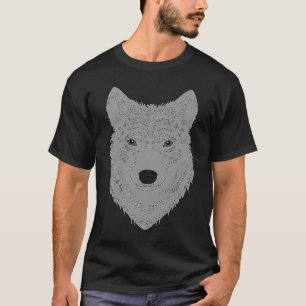Wolf head predator face imprint with wild animal T-Shirt