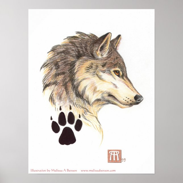 Wolf Head Profile print (Front)