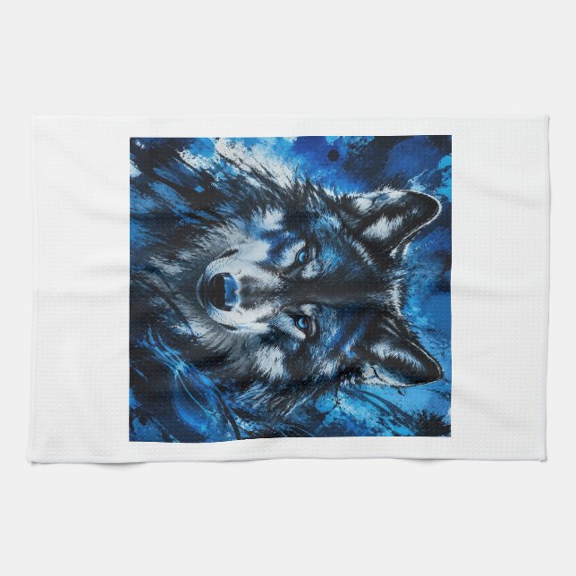 Wolf head tea towel (Horizontal)