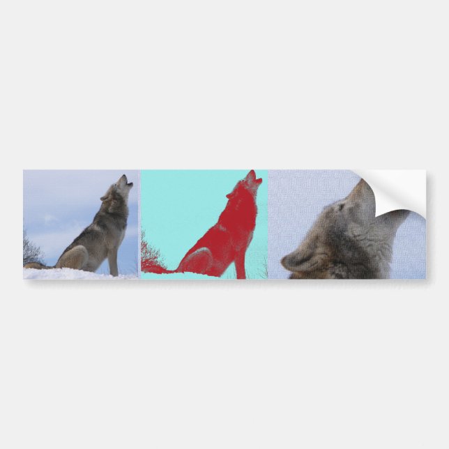 Wolf Howl Bumper Sticker (Front)