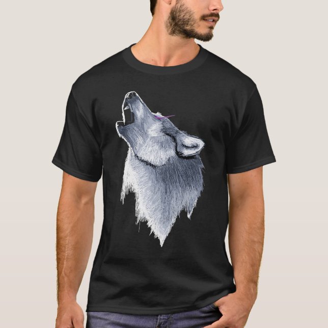 wolf Howl head Face for wolves wildlife T-Shirt (Front)