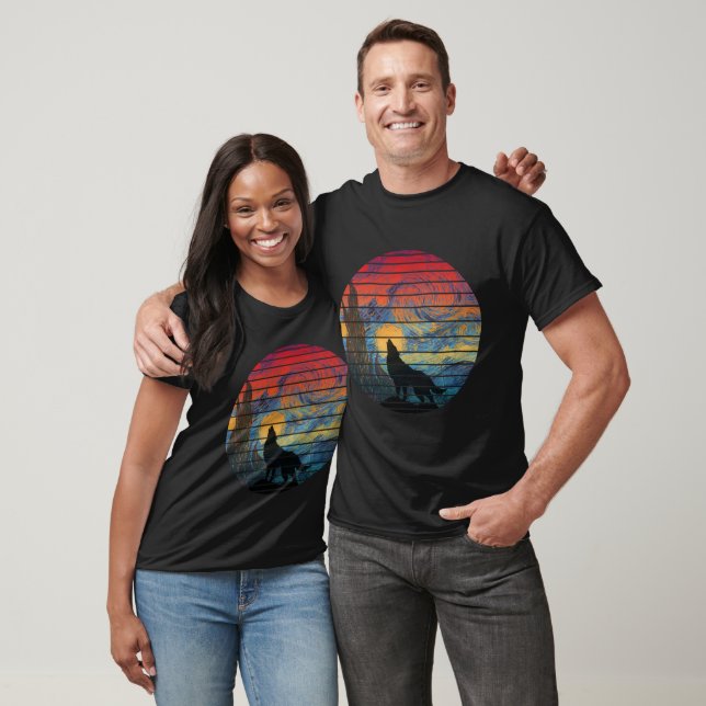 WOLF HOWLING ABSTRACT STYLE T-Shirt (Unisex)