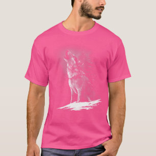 Wolf Howling At Moon Beautiful Realistic Animal T-Shirt