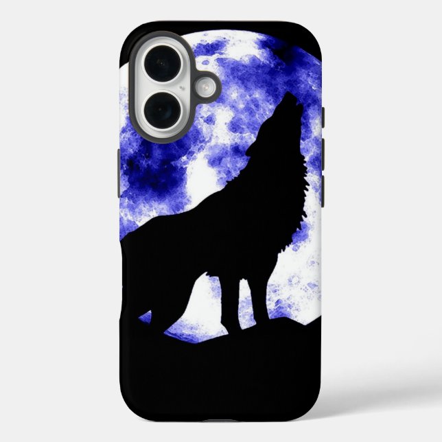 Wolf Howling at Moon Case-Mate iPhone Case (Back)
