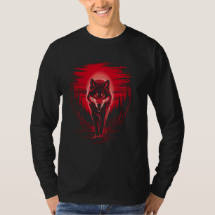 Wolf Howling At Moon Forest Animal Lover Wildlife  T-Shirt