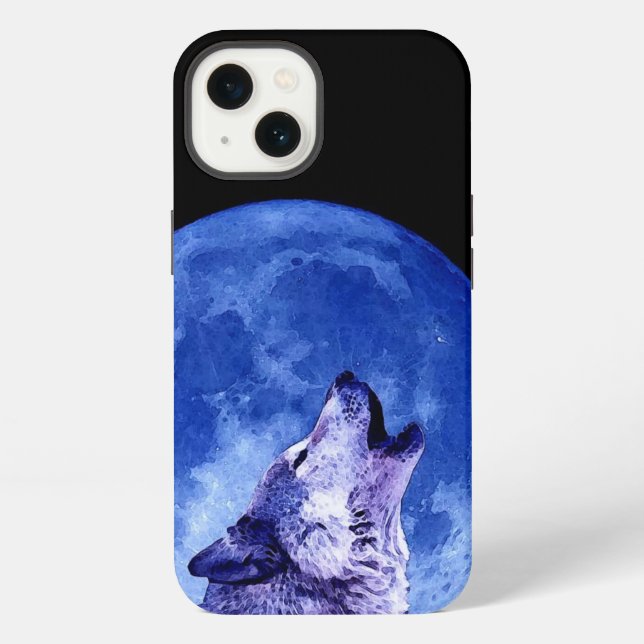 Wolf Howling at Moon iPhone Case (Back)
