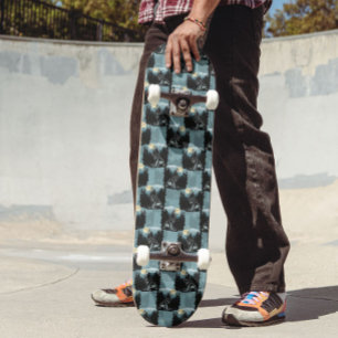 Wolf Howling At Moon Pattern Design Skateboard