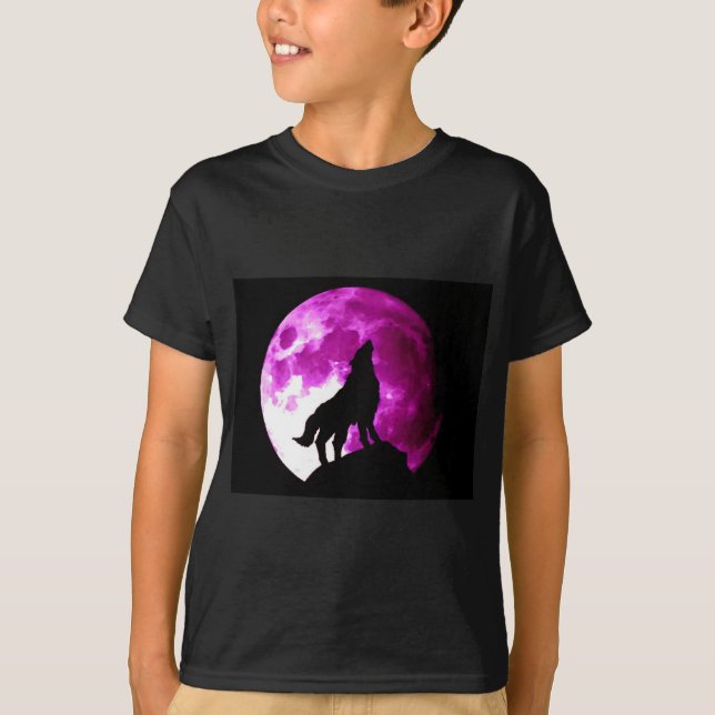 Wolf Howling at Moon T-Shirt (Front)