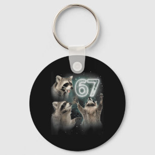 Wolf Howling At The Moon 67 6 7 Halloween 67 Wolf Key Ring