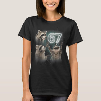 Wolf Howling At The Moon 67 6 7 Halloween 67 Wolf  T-Shirt