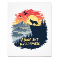 Wolf Howling At The Moon Alone But Unstoppable