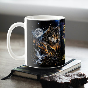 Wolf Howling At the Moon Forest Wildlife Nature Coffee Mug