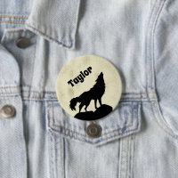 Wolf Howling at the Moon Illustration Personalised