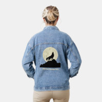 Wolf Howling at the Moon Illustration Personalised