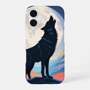 Wolf Howling At The Moon iPhone 16 Case