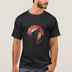 Wolf Howling at the Moon Midnight Women s Alaskan T-Shirt