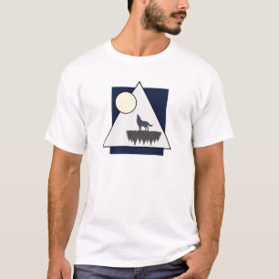 Wolf Howling at the Moon   Nature-inspired Design T-Shirt