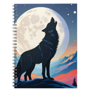 Wolf Howling At The Moon Notebook