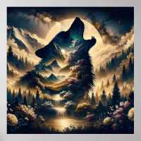 Wolf Howling at the Moon
