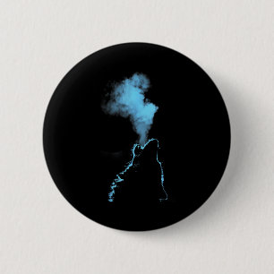 Wolf Howling At The Moon Starry Night Wolves Anima 6 Cm Round Badge