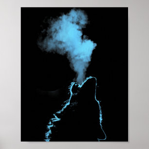Wolf Howling At The Moon Starry Night Wolves Anima Poster
