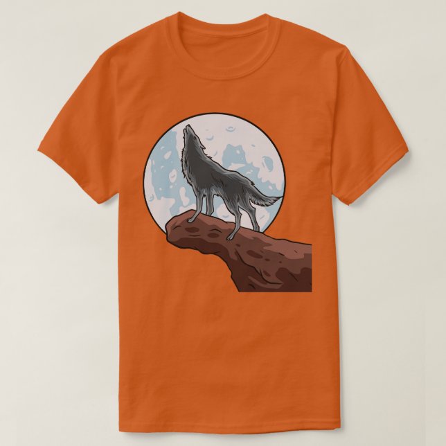 Wolf Howling At The Moon Wolves T-Shirt (Design Front)