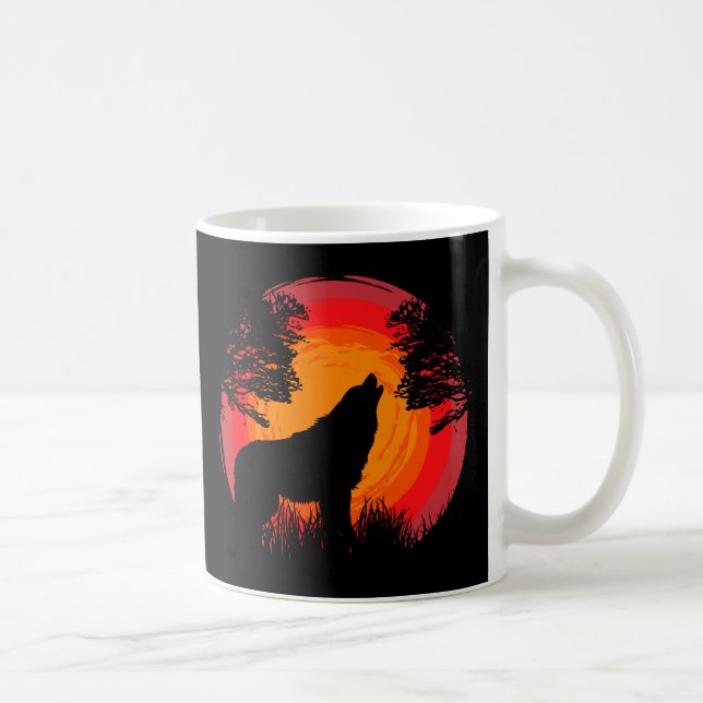 Wolf Howling at the Sun Coffee Mug (Right)