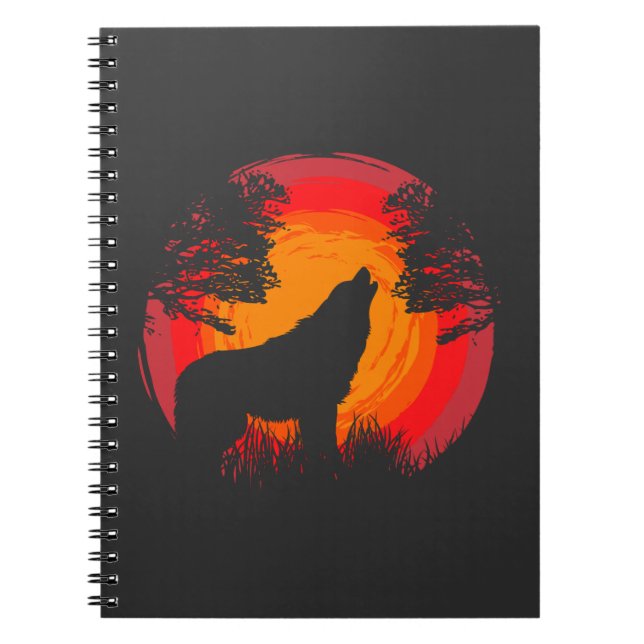 Wolf Howling at the Sun Notebook (Front)