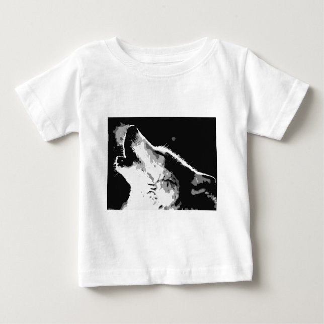 Wolf Howling Baby T-Shirt (Front)