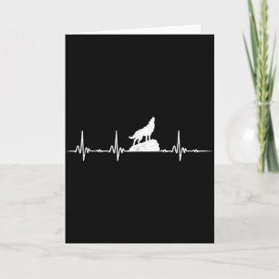 Wolf Howling Heartbeat Animals Wolves Lovers Hikin Card