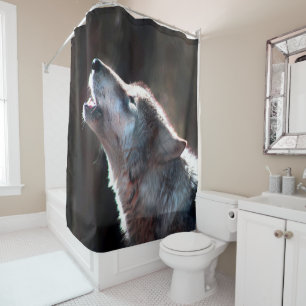 Wolf Howling Lone Wolf Shower Curtain