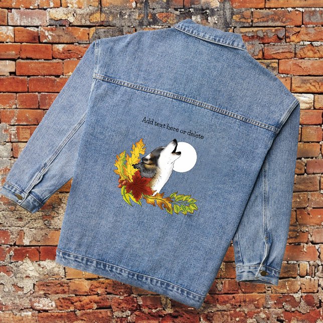 Wolf Howling Moon Denim Jacket (Creator Uploaded)