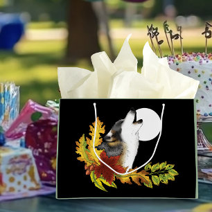 Wolf Howling Moon Large Gift Bag