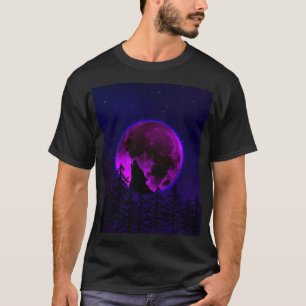 WOLF HOWLING MOON MAGENTA T-Shirt