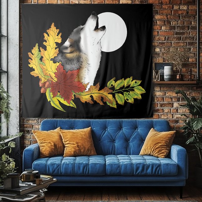 Wolf Howling Moon Tapestry (Creator Uploaded)