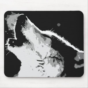 Wolf Howling Mouse Pad