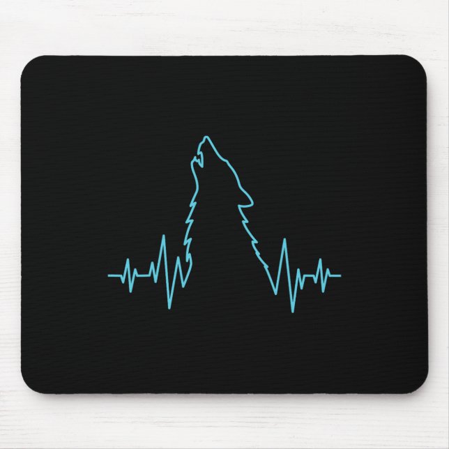 Wolf Howling Pulse Heartbeat Wolves Costume Animal Mouse Pad (Front)