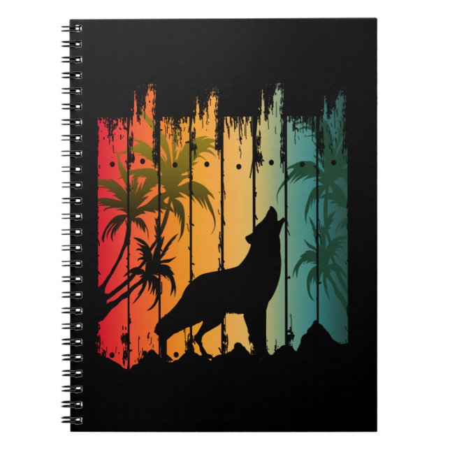 WOLF HOWLING SUNSET NOTEBOOK (Front)