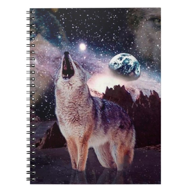Wolf howling through the universe notebook (Front)
