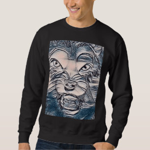 Wolf Husky Dog Face Art Sweatshirt