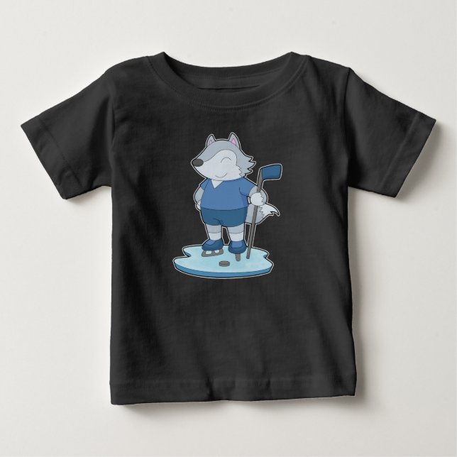 Wolf Ice hockey Ice hockey stick Baby T-Shirt (Front)