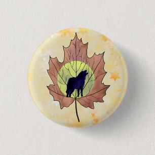 Wolf im Ahornblatt 3 Cm Round Badge