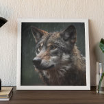 Wolf in a Rainstorm Wildlife Cabin Poster<br><div class="desc">This design may be personalised by choosing the Edit Design option. You may also transfer onto other items. Contact me at colorflowcreations@gmail.com or use the chat option at the top of the page if you wish to have this design on another product or need assistance with this design. See more...</div>