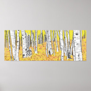 Wolf In Autumn Woods Poster